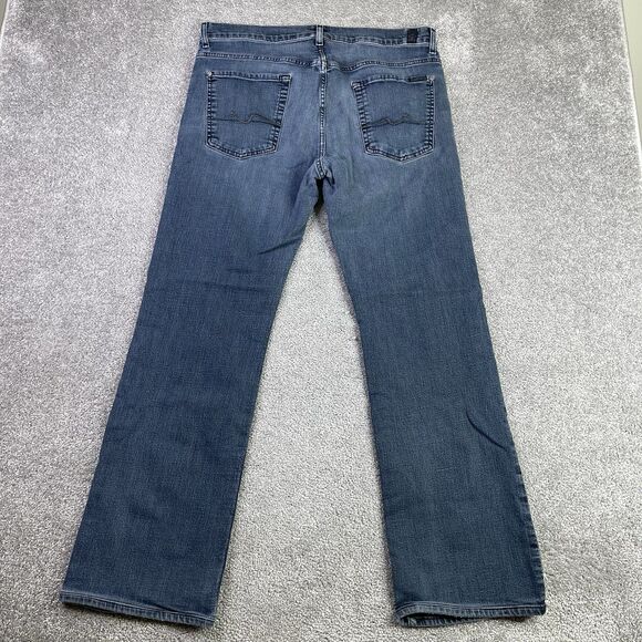 7 For All Mankind Jeans Men's 34X30*  Blue Bootcut Mid-Rise Medium Wash Denim - Picture 3 of 13